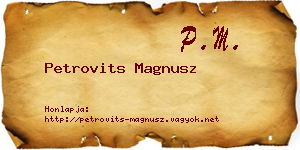 Petrovits Magnusz névjegykártya